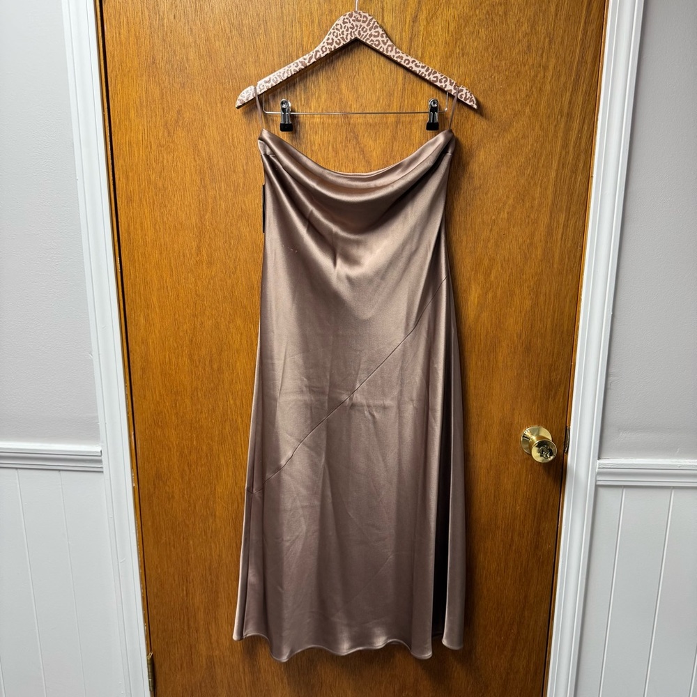 Babaton Strapless Brown Midi Dress - Picture 16 of 16